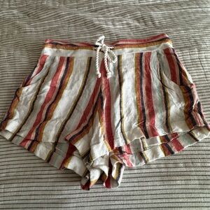 Striped Multicolor Drawstring Shorts